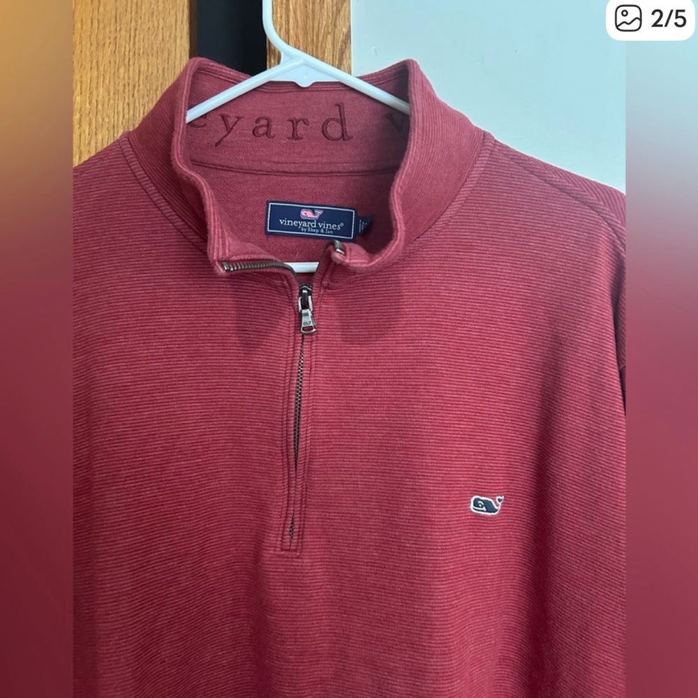 Vineyard Vines Maroon Quarter-Zip Sweater - Picture 2 of 4